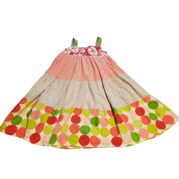 Thrifty Trixie Brand Boho Babydoll Tank Dress Handmade recycled fabrics Sz 6X - Picture 1 of 7